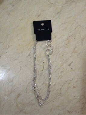 The Limited Silver Layered Necklace with Triple Ring Accent